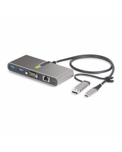 Hub USB-C/USB-A a 2 porte con GbE e seriale RS232, 2x USB-A