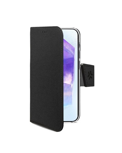 WALLY - Custodia a libro in pelle sintetica con chiusura flap magnetico, slot per carte e funzione stand per Samsung Galaxy A56