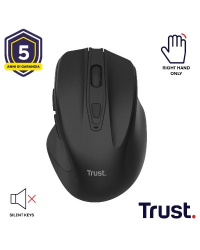 MOUSE WIRELESS SILENZIOSO - 2200DPI - TRUST NITO - NERO