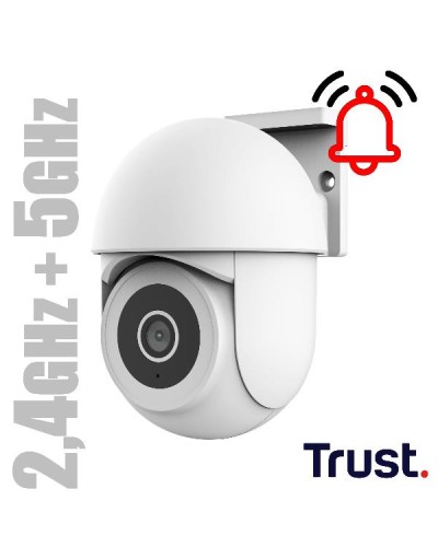 TELECAMERA SICUREZZA IPCAM 360° DA ESTERNO WI-FI 2,4GHz + 5 GHz - TRUST IPCAM-3900 CAMERA OUTDOOR - BIANCO