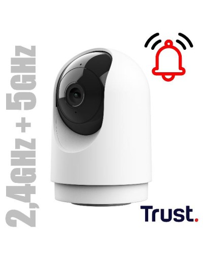 TELECAMERA SICUREZZA IPCAM 360° DA INTERNO WI-FI 2,4GHz + 5 GHz - TRUST IPCAM-2700 INDOOR - BIANCA