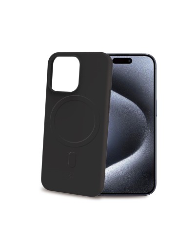 CROMOMAG - Cover in TPU morbido compatibile con la tecnologia Magsafe, colore nero compatibile con Apple iPhone 15 Pro [IPHONE 