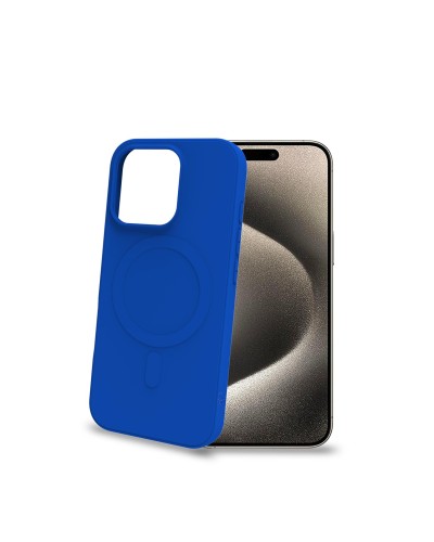 CROMOMAG - Cover in TPU morbido compatibile con la tecnologia Magsafe, colore blu compatibile con Apple iPhone 16 Pro [IPHONE 1