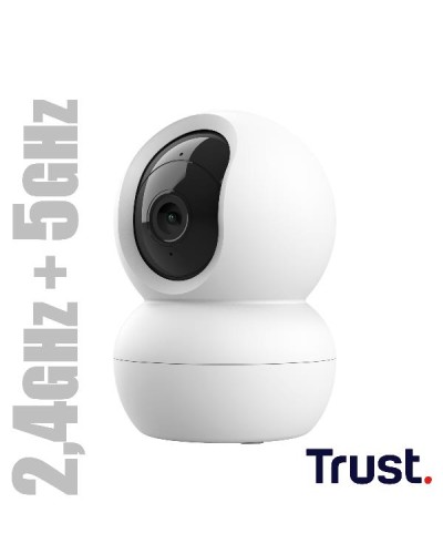 TELECAMERA SICUREZZA IPCAM 360° DA INTERNO WI-FI 2,4GHz + 5 GHz - TRUST IPCAM-2800 INDOOR - BIANCO
