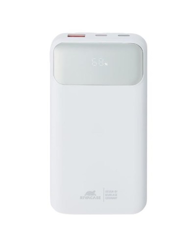 Battery Bank (10000 mAh) 22,5W fast charger con 3 cavi integrati (di cui Type C ed USB con funzione ricarica) Bianco