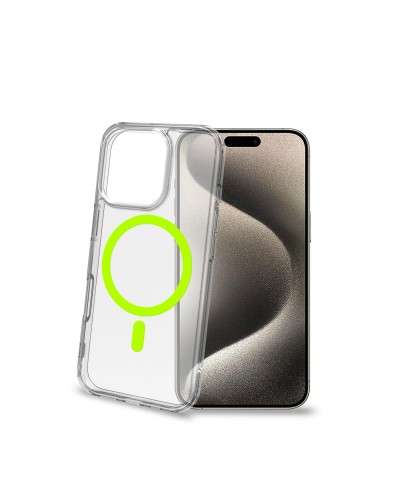 GELSKINMAG - Cover morbida trasparente in TPU, compatibile con la tecnologia Magsafe, anello magnetico color Giallo per Apple i