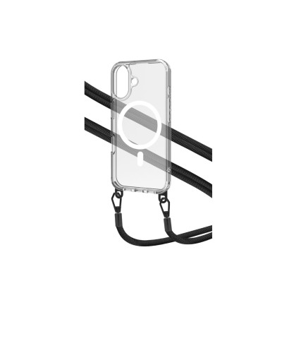 FREEDOMMAG - Cover trasparente compatibile con la tecnologia Magsafe, laccio da collo incluso con ganci in metallo removibili c