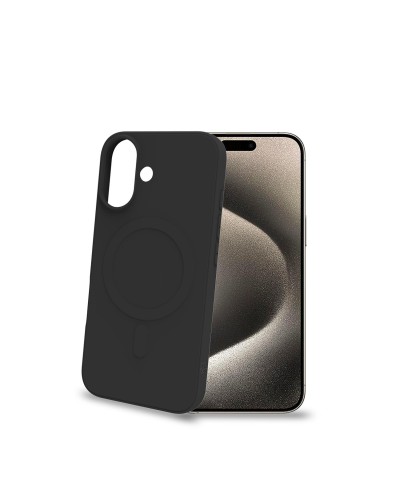 CROMOMAG - Cover in TPU morbido compatibile con la tecnologia Magsafe, colore nero compatibile con Apple iPhone 16 [IPHONE 16 C