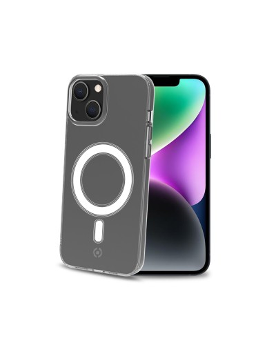 GELSKINMAG - Cover morbida trasparente in TPU, compatibile con la tecnologia Magsafe, anello magnetico color Bianco per Apple i