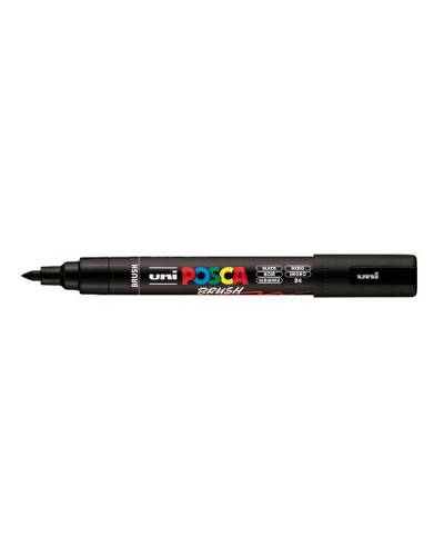 MARCATORE AD ACQUA POSCA BRUSH - NERO - Confezione 6 marcatori