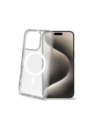 GELSKINMAG - Cover morbida trasparente in TPU, compatibile con la tecnologia Magsafe, anello magnetico color Bianco per Apple i