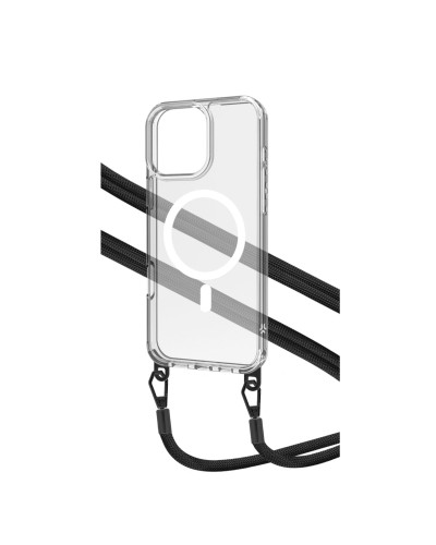 FREEDOMMAG1115 - Cover trasparente compatibile con la tecnologia Magsafe, laccio da collo incluso con ganci in metallo removibi