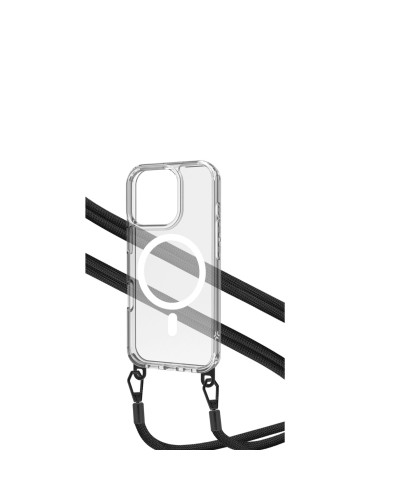 FREEDOMMAG1113 - Cover trasparente compatibile con la tecnologia Magsafe, laccio da collo incluso con ganci in metallo removibi