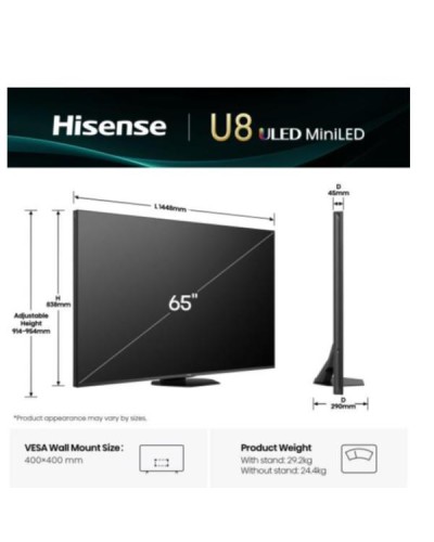 65 U8Q MINI LED 4K UHD SMART VIDAA REFRESH RATE 165HZ