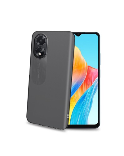 GELSKIN - Cover morbida trasparente nero in TPU compatibile con Oppo A18/ A38