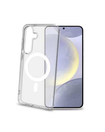 GELSKINMAG - Cover morbida trasparente in TPU, compatibile con la tecnologia Magsafe, anello magnetico color Bianco per Samsung