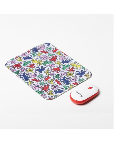 KHKITMOUSE2 - Kit Mouse Wireless con dongle USB-A, click silenzioso + tappetino anti scivolo [KEITH HARING COLLECTION]