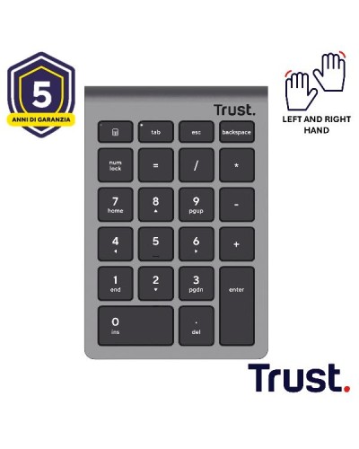 TASTIERINO NUMERICO WIRELESS - TRUST XALAS - ARGENTO