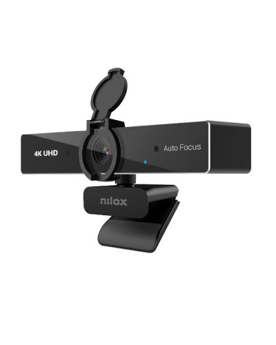 NILOX TECH - Webcam con risoluzione 4K 30 fps, auto focus, cavo USB-A con adattatore USB-C, 2 microfoni integrati, plug & play