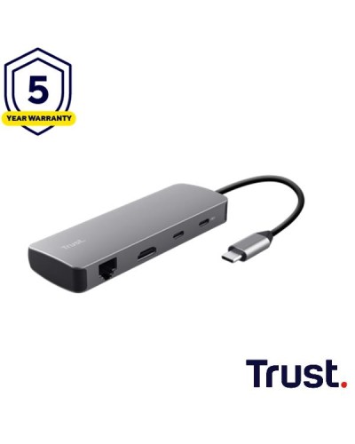 ADATTATORE DOCKING STATION MULTIPORT 8 IN 1, 1 HDMI  4K (60HZ)+ 1 LAN + 1 SD/MICRO SD READER + 2P USB-A + 2P USB-C TRUST DALYX 
