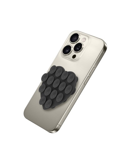 FIXHEART - Ventosa d applicare sul retro dello smartphone, utilizzo video e selfie, materiale silicone, tenuta forte, forma di 