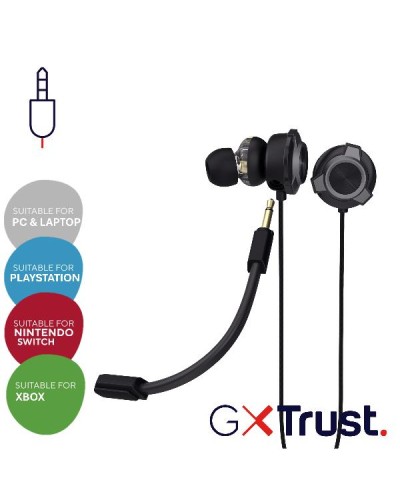 AURICOLARI GAMING CABLATI CON MICROFONO STACCABILE - TRUST PINE GXT 406 - NERO