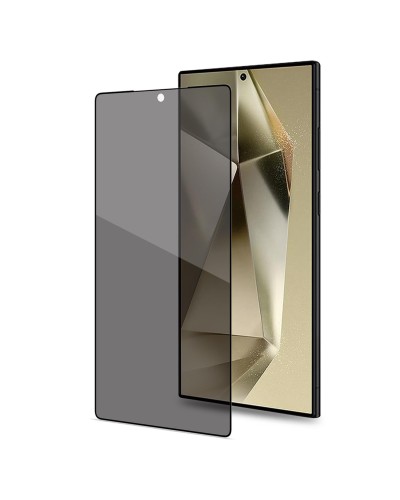 PRIVACY FULL GLASS - Vetro 9H con effetto Privacy e bordo colorato nero compatibile con Samsung Galaxy S25 Ultra 5G/ Galaxy S25