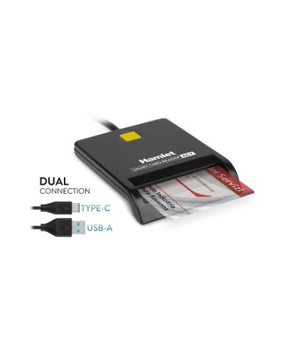 Hamlet HUSCR-ACY Lettore Smart Card USB-C + USB-A 3.0