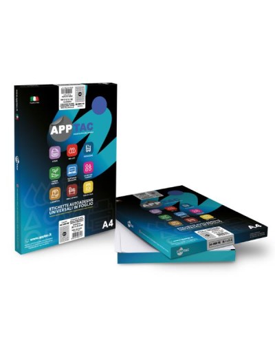 APPTAC Etichette Adesive Bianche Permanenti CON MARGINE 105x72, 100 Fogli