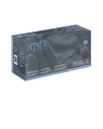 GUANTI IN NITRILE 3.5GR REGULAR - BOX 100 - BLU INTENSO - XS