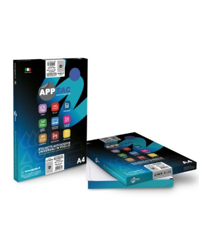 APPTAC Etichette Adesive Bianche Permanenti SENZA MARGINE 210x297, 100 fogli