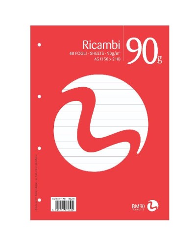 RICAMBI NON RINFORZATI A5 90GR - 1 RIGO
