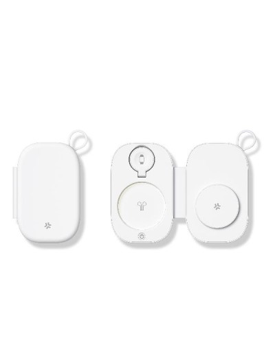 MAGPOCKET3IN1 - Caricabatteria Wireless magnetico 3in1, Tecnologia Magsafe, potenza massima 15 Watt, pieghevole, ultra sottile