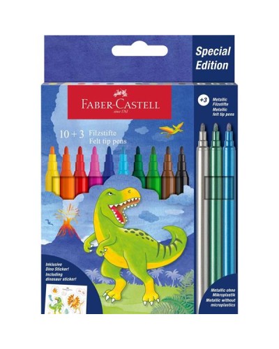 PENNARELLI UNICORNO E DINOSAURO COLORI STANDARD + 3 COLORI METALLIZZATI