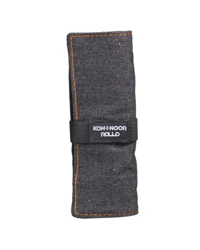 ASTUCCIO ARROTOLABILE JEANS NERO CON 24 SCOMPARTI E BUSTINA CON ZIP