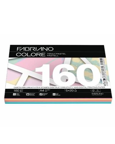 FABRIANO COLORE MIX TENUI - A4 160g 100 fogli