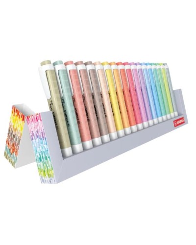 EVIDENZIATORE TASCABILE STABILO SWING COOL SET DA SCRIVANIA 18 COLORI PASTELLO