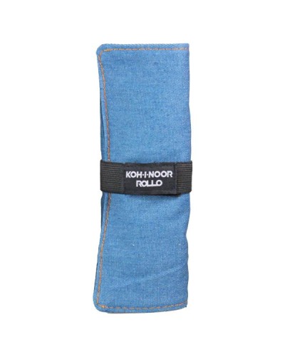 ASTUCCIO ARROTOLABILE JEANS AZZURRO CON 24 SCOMPARTI E BUSTINA CON ZIP