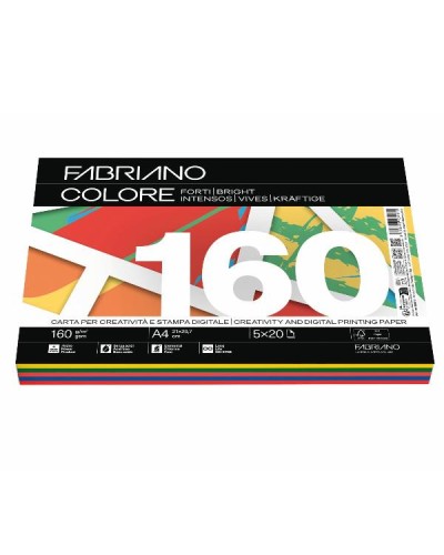 FABRIANO COLORE MIX FORTI - A4 160g 100 fogli