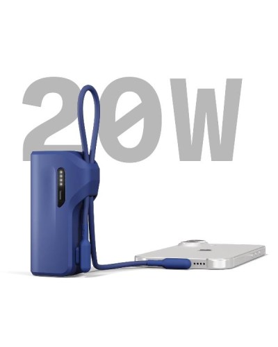 Cygnett Battery bank Thumboost 5K Powerbank con cavo integrato (BLU)
