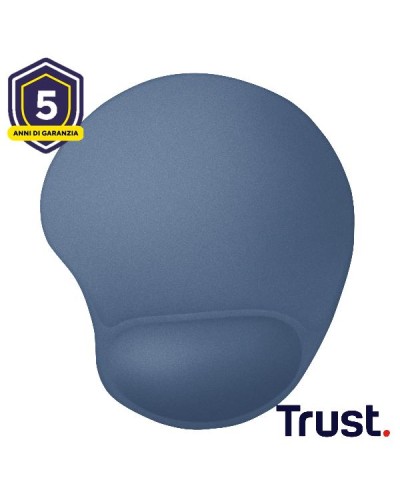 TAPPETINO/MOUSEPAD ERGONOMICO CON POGGIAPOLSO - TRUST BIGFOOT - AZZURRO