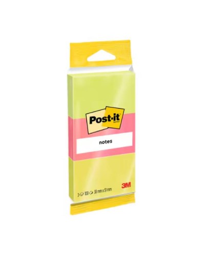 CF3 POST-IT 38X51MM NEON - BLISTER
