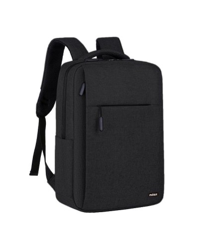 NILOX TECH - Zaino per Notebook/Laptop 15.6", 3 ampi scomparti, spallacci imbottiti e regolabili, aggancio trolley, materiali i