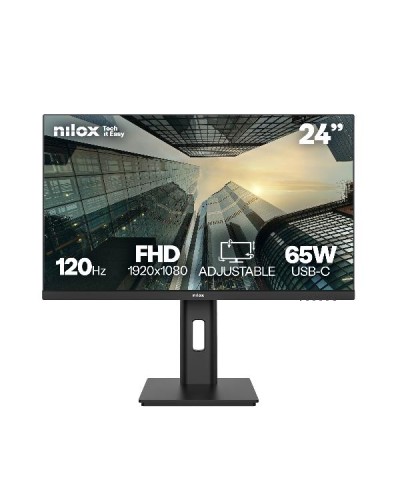 NILOX TECH - Monitor Regolabile 24" 120Hz/IPS/Full HD/USB-C 65W/Multimedia
