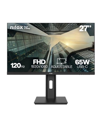 NILOX TECH - Monitor Regolabile 27" 120Hz/IPS/Full HD/USB-C 65W/Multimedia
