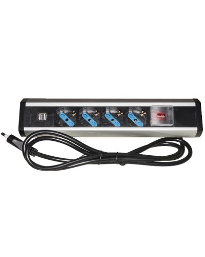 MULTIPRESA DA TAVOLO 4 PRESE UNIVERSALI CON 2 PORTE USB