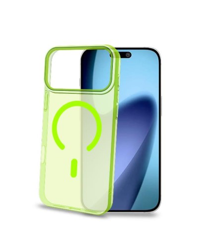 COLORMAG - Cover rigida trasparente con finitura limone compatibile con la tecnologia Magsafe per Apple iPhone 17 Pro Max [IPHO