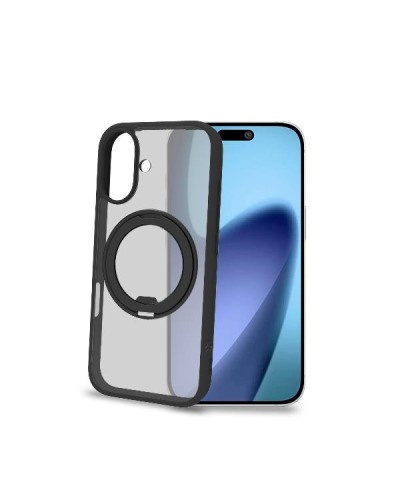 MAGSTAND - Cover in TPU semi trasparente con anello magnetico integrato che funge da stand compatibile con la tecnologia Magsaf