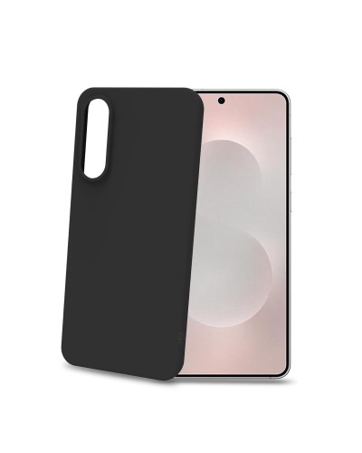 CROMO - Cover in morbido TPU con finitura soft touch colore nero compatibile con Samsung Galaxy S25 Edge