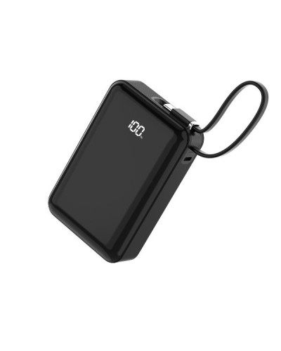 NILOX TECH - Powerbank, potenza massima 65W, capacità 20.000 mAh, cavo UB-C integrato, display LED integrato, 2 porte USB-C  (
